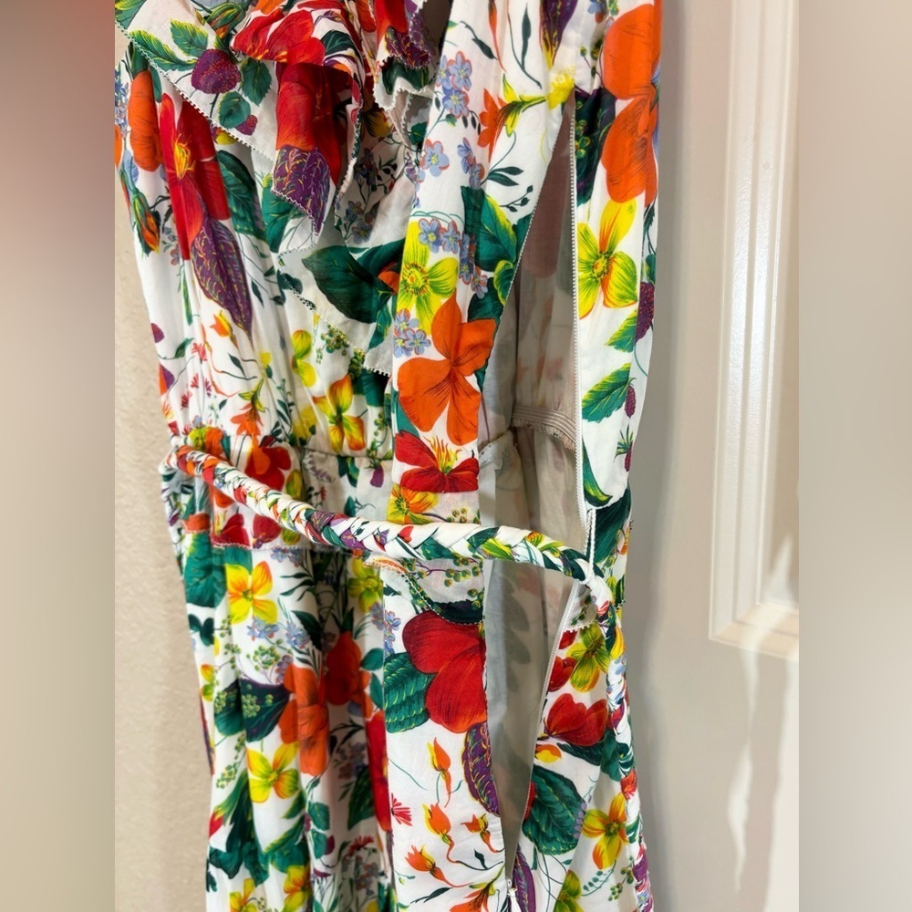 J. Crew Ruffle-front Maxi Dress In Ratti Island Botanical Print - Picture 9 of 16